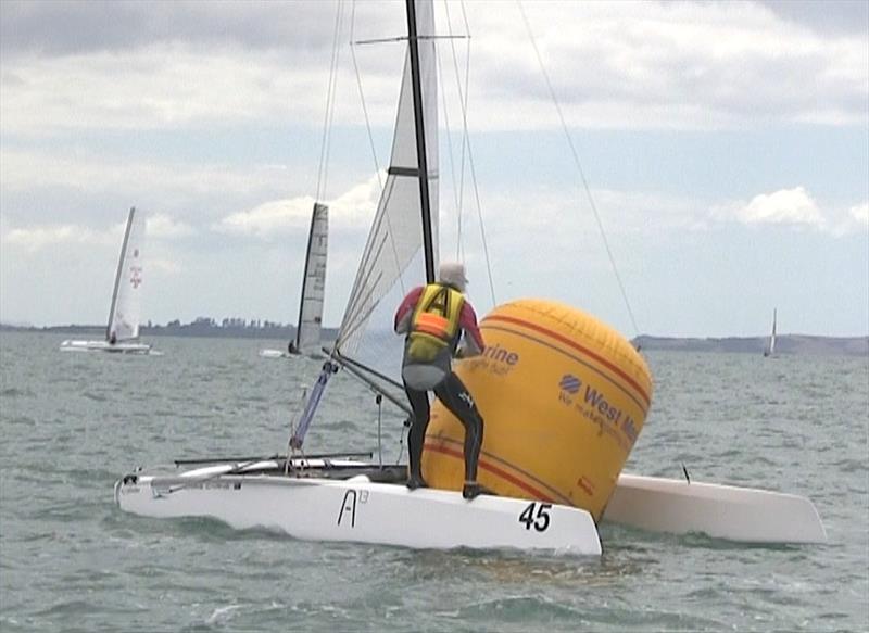 A-Class World Championships day 4 photo copyright Cathy Vercoe taken at Takapuna Boating Club and featuring the A Class Catamaran class