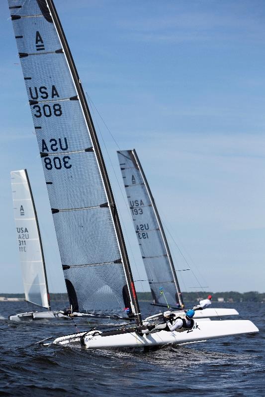 Gearing up for the A Class Cat North American Championships photo copyright Richard Langdon / Ocean Images taken at SailNC and featuring the A Class Catamaran class