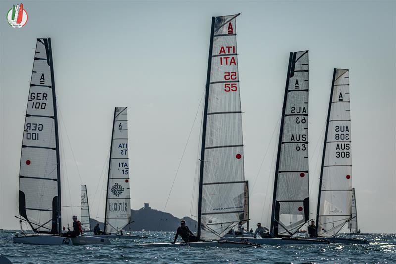 A Class Cat Worlds at Punta Ala day 3 photo copyright Gordon Upton / www.guppypix.com taken at Centro Velico Punta Ala and featuring the A Class Catamaran class