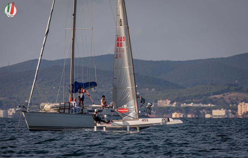 A Class Cat Worlds at Punta Ala day 3 photo copyright Gordon Upton / www.guppypix.com taken at Centro Velico Punta Ala and featuring the A Class Catamaran class