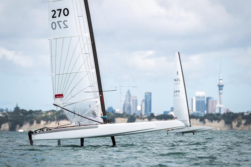 A-class - Combined Int. A-class and Int. Tornado Nationals - Milford Cruising Club - February 2025 - photo © Justin Mitchell www.justinmitchell.co.nz - Instagram: @jl_mitchell_