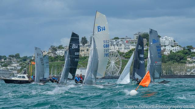 B14 Europeans and Nationals at Torquay photo copyright Tania Hutchings / www.50NorthPhotography.co.uk taken at Royal Torbay Yacht Club and featuring the B14 class