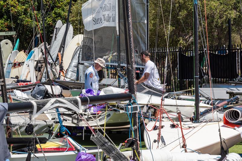 Dinghy park during the B14 Worlds 2025 on Sydney Harbour photo copyright Andrew Lee / @aclee.photo taken at Woollahra Sailing Club and featuring the B14 class