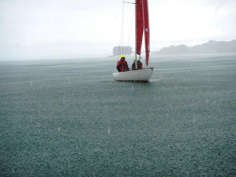 Bembridge Redwing early September racing in the rain photo copyright Mike Samuelson taken at Bembridge Sailing Club and featuring the Bembridge Redwing class