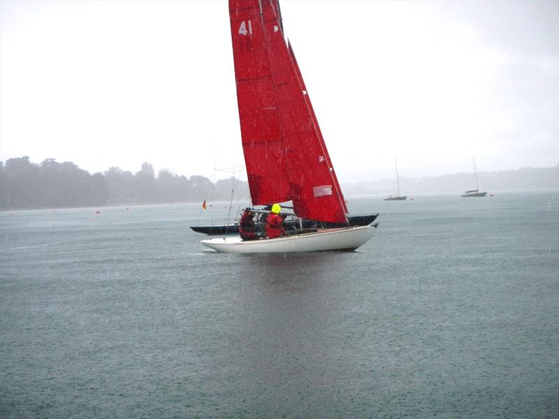 Bembridge Redwing early September racing in the rain photo copyright Mike Samuelson taken at Bembridge Sailing Club and featuring the Bembridge Redwing class