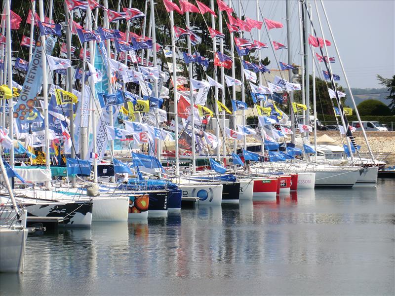 Yachts ready for the start of the Solitaire du Figaro  photo copyright Nigel King Yachting Ltd taken at  and featuring the Beneteau class