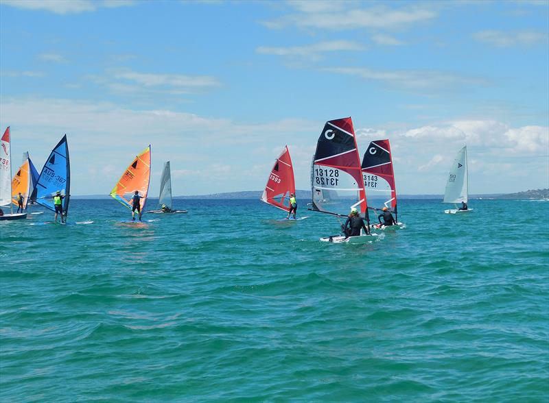 Archie and Abbie Hosie enjoying the same course with the whole fleet on their O'pen Skiffs photo copyright Capel Sound Invitational taken at Rye Yacht Club and featuring the Bic Techno class