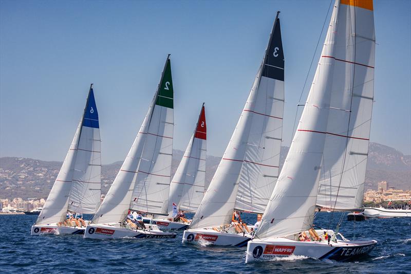 Women's Cup fleet on day 3 of the 42nd Copa del Rey MAPFRE photo copyright Nico Martinez / 42 Copa del Rey MAPFRE taken at Real Club Náutico de Palma and featuring the Blusail 24 class