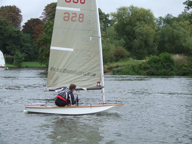 Colin Hall during the British Moth open at Desborough photo copyright Barry Graver taken at Desborough Sailing Club and featuring the British Moth class