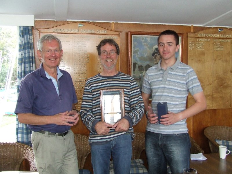 The top 3 (left to right) Richard Broughton, Colin Hall & Olly Saunders during the British Moth open at Desborough photo copyright Barry Graver taken at Desborough Sailing Club and featuring the British Moth class