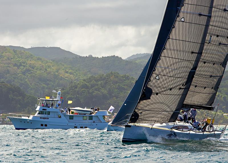 Lost in Asia (signal boat) fires off another inshore race. BPI Boracay 200 - photo © Guy Nowell / BPI