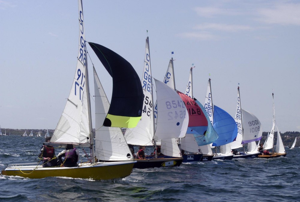 Action from the practice race in the Berkley Marine Cadet Europeans at Weymouth  photo copyright Polly Durant / polly@berkeleymarine.co.uk taken at Weymouth & Portland Sailing Academy and featuring the Cadet class