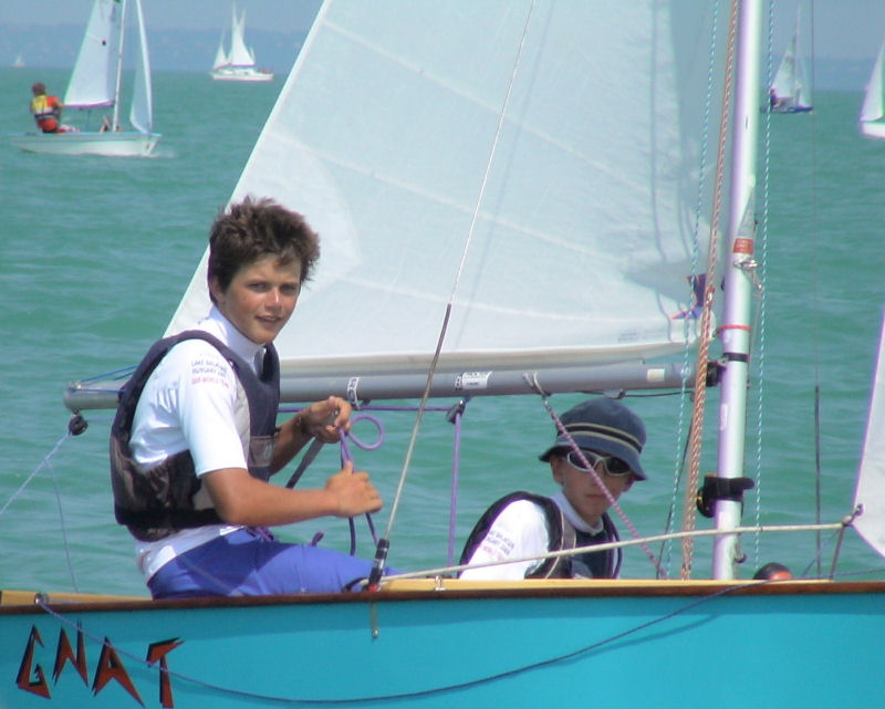 Hamish Stone & Aaron Woolf finish second at the Cadet worlds on Lake Balaton, Hungary photo copyright Mark Stone taken at  and featuring the Cadet class