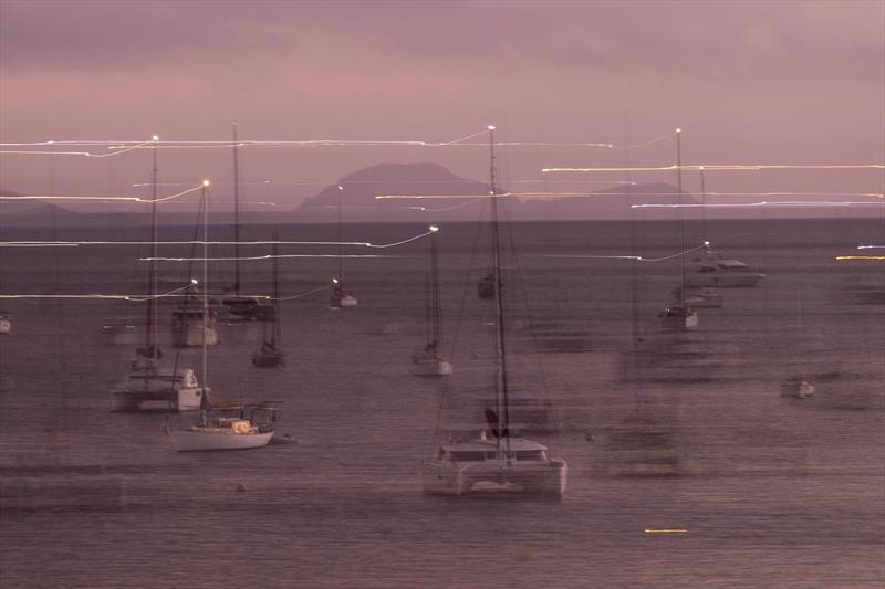 Windy sunrise this morning with Double Cones in the background - Ocean Dynamics and Mount Gay Airlie Beach Race Week 2024 photo copyright Andrea Francolini / ABRW taken at Whitsunday Sailing Club and featuring the Catamaran class