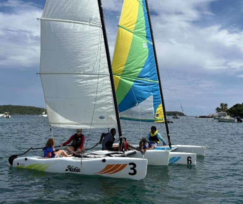 Open House participants enjoyed sailing Hobie Waves photo copyright Rian Bareuther taken at St. Thomas Yacht Club and featuring the Catamaran class