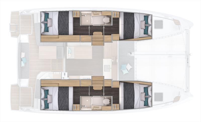 Lagoon 38 - lower deck - photo © Lagoon Catamarans