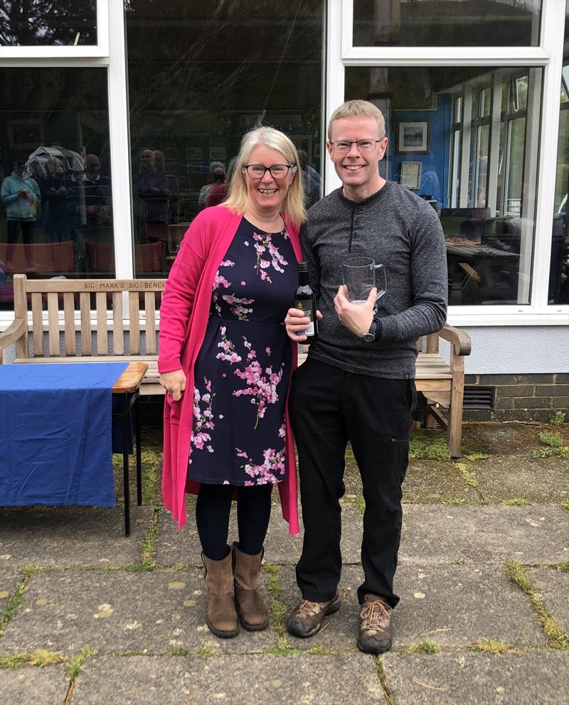 Gareth Ede receives 1st prize from the Commodore at the Bass Catapult Open photo copyright Margaret Evans taken at Bassenthwaite Sailing Club and featuring the Catapult class