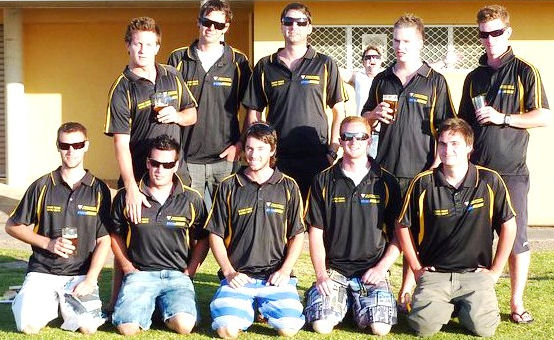 (rear l to r) Todd McVee, Ben Lawrie, Cam Rule, Brennan Stead, Steve Vance (front l to r) Steve Fryer, Cain Mcvee, Geoff Longwood, Blake Vance, Elliot Mahar during the Australian Cherub nationals photo copyright Yachting WA taken at Largs Bay Sailing Club and featuring the Cherub class