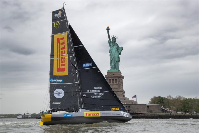 The Transat CIC: Italy's Ambrogio Beccaria (Alla Grande - Pirelli) arrives in New York - photo © Vincent Olivaud / OC Sport Pen Duick