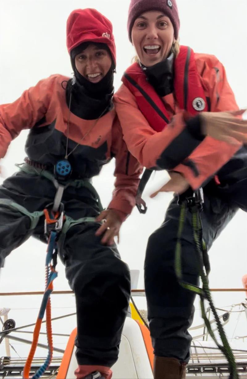 What inclement weather? Baruer and Tucker smile, as always - photo © Elizabeth Tucker