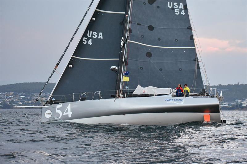 First Light arrives into Hobart with Coel Brauer and Elizabeth Tucker on board after epic trip from Spain - photo © Clint Taylor/Za Ocean Racing