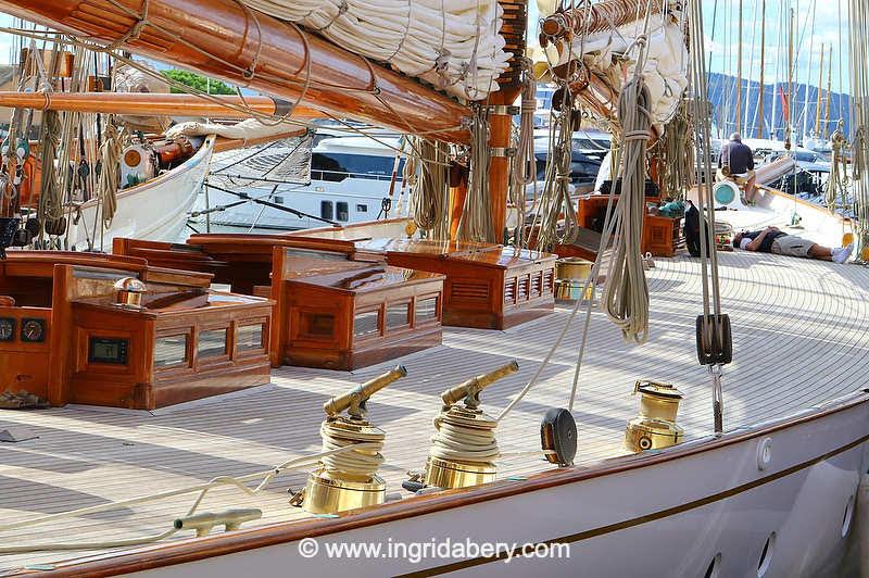 Les Voiles de Saint-Tropez day 6 - racing abandoned due to lack of wind photo copyright Ingrid Abery / www.ingridabery.com taken at Société Nautique de Saint-Tropez and featuring the Classic Yachts class