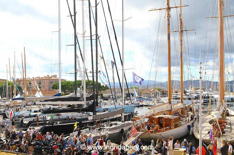 Les Voiles de Saint-Tropez day 6 - racing abandoned due to lack of wind photo copyright Ingrid Abery / www.ingridabery.com taken at Société Nautique de Saint-Tropez and featuring the Classic Yachts class