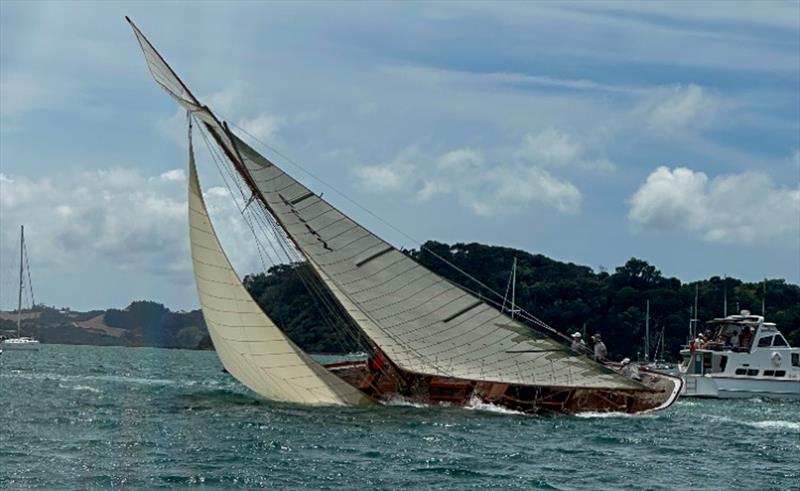 Rawhiti with her big jib - Mahurangi Cruising Club Regatta - January 25, 2025 - photo © MCC