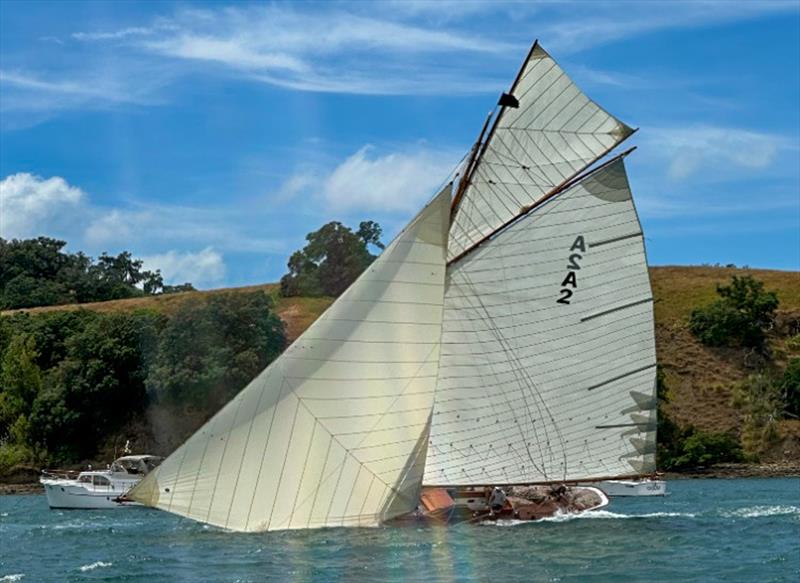 Rawhiti with her big jib - Mahurangi Cruising Club Regatta - January 25, 2025 - photo © MCC