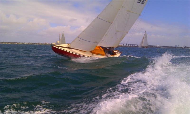 Tumlare Avian eats the Port Phillip chop   - Tumlaren State Titles photo copyright Peter Costolloe taken at Royal Melbourne Yacht Squadron and featuring the Classic Yachts class