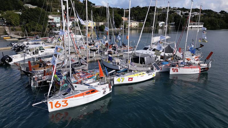 The National Sailing Academy marina in Falmouth Harbour, Antigua, serves as the host for the fleet of ALMA Globe 580 yachts participating in the McIntyre MGR and Transat photo copyright Rob Havill / G580T / MGR taken at  and featuring the Class Mini 5.80 class