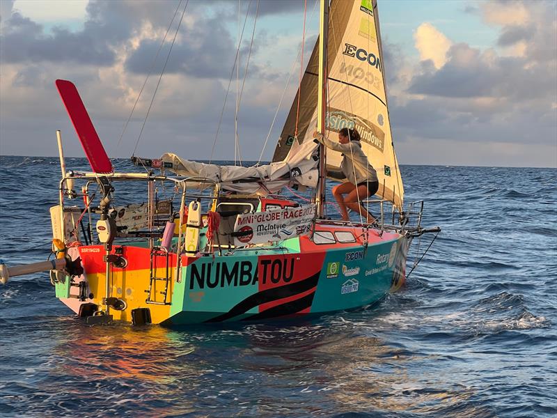 Jasmine Harrison (#88 Numbatou) crossed the finish line photo copyright Don McIntyre / CG580T/ MGR2025 taken at  and featuring the Class Mini 5.80 class