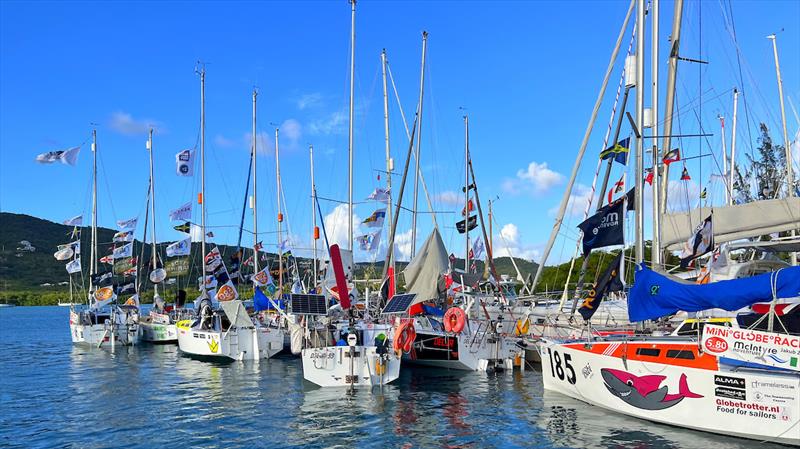 The National Sailing Academy Marina is filled with 15 ALMA Globe 580 yachts all enjoying their break following their qualifying voyages. Final safety checks and race briefings are underway - photo © Don McIntyre / MGR2025