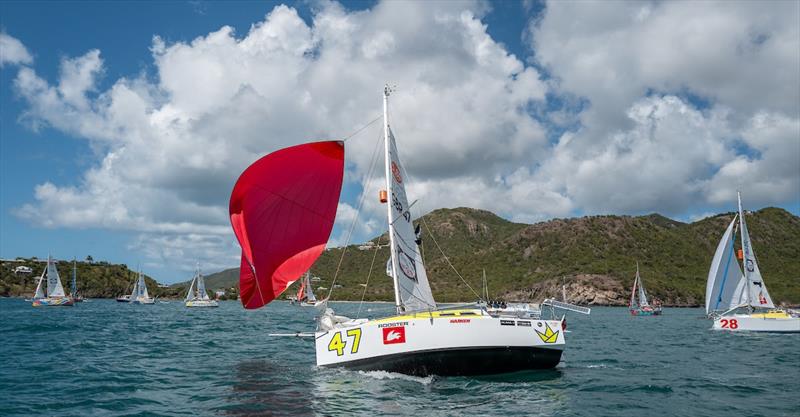 Retired Royal Navy Commander Keri Harris: A seasoned aircraft carrier commander, Keri performed well but struggled with his little red spinnaker. No doubt, his past officers & crew would be cheering him on. With a strong desire to win, he's real contender - photo © Rob Havill / MGR2025