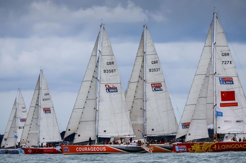 Courageous and Qingdao with the fleet during the Knox-Johnston Cup 2024 photo copyright Paul Wyeth taken at  and featuring the Clipper 70 class