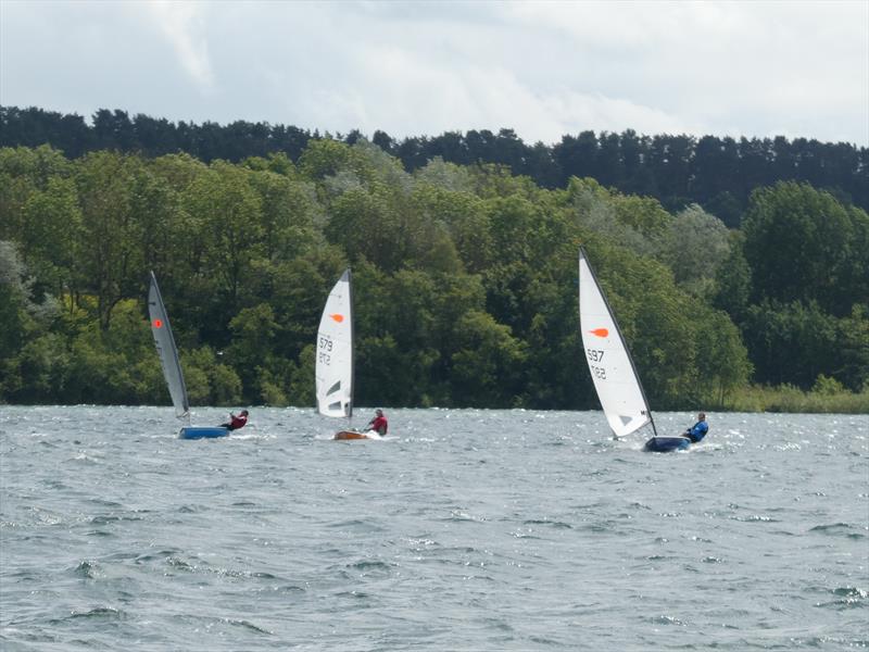 Three Comet rigs racing at the Carsington Open in May 2024 (Mylar Xtra, Reefing White Xtra, Standard) photo copyright Roger Doyle taken at Carsington Sailing Club and featuring the Comet class