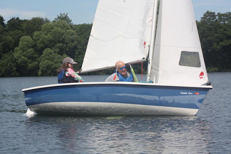 Chipmates mid-summer regatta at Chipstead: Daughter and Dad Comet Duo photo copyright Rebecca Asker taken at Chipstead Sailing Club and featuring the Comet Duo class