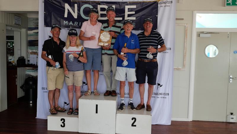 Podium in the Noble Marine Comet Trio Mark 1 Nationals at Exe photo copyright M. Accred taken at Exe Sailing Club and featuring the Comet Trio class