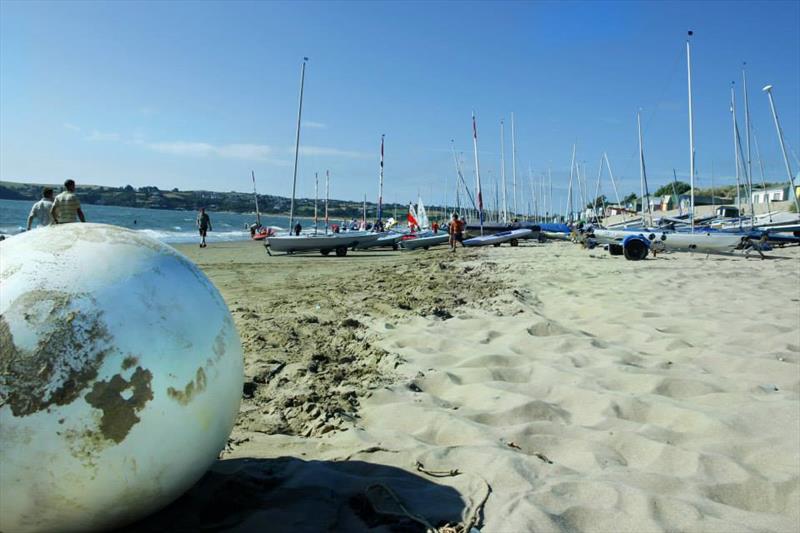 The fleet on the beach at Crewsaver Abersoch Dinghy Week 2013 photo copyright Crewsaver taken at South Caernarvonshire Yacht Club and featuring the  class