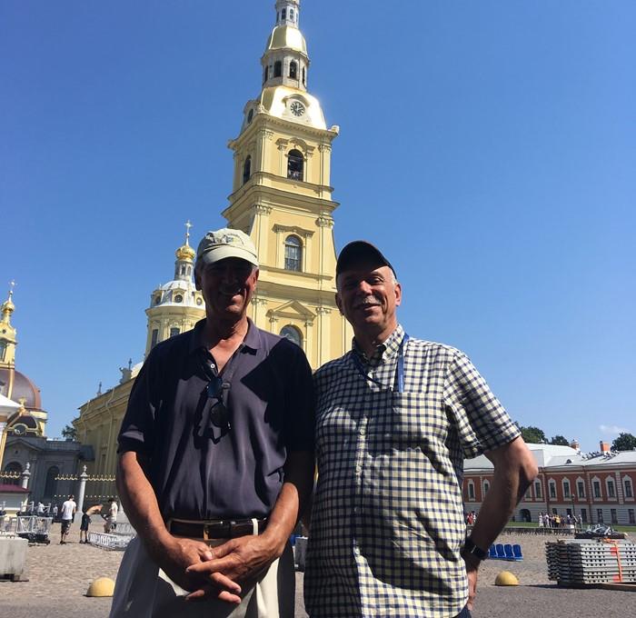 Ernie Godshalk with PO Vladimir Ivankiv in St. Petersburg photo copyright Ernie Godshalk taken at  and featuring the Cruising Yacht class