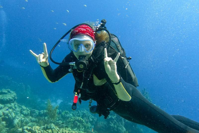 Rebecca Ruiz on a scientific dive in Bonaire photo copyright Rebecca Ruiz taken at  and featuring the Cruising Yacht class