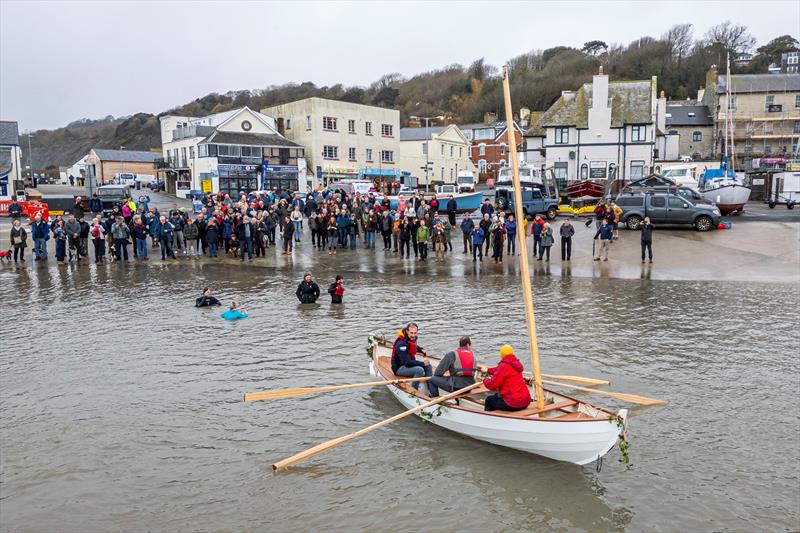 An 18'6" glued clinker sailing boat was amongst the craft built and launched following the latest 40-week course at the Boat Building Academy in Lyme Regis photo copyright BNPS taken at  and featuring the Classic & Vintage Dinghy class