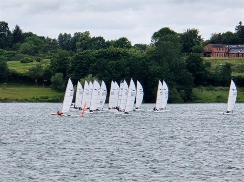 Startline during the Dart 15 Summer TT at Draycote photo copyright Dave Russell taken at Draycote Water Sailing Club and featuring the Dart 15 class