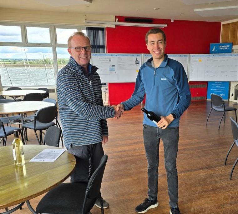 Jason Clarke finishes 2nd in the Dart 15 Summer TT at Draycote photo copyright Dave Russell taken at Draycote Water Sailing Club and featuring the Dart 15 class