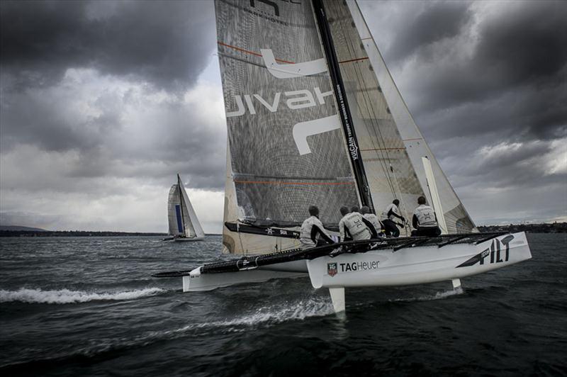 Team Tilt training in a Decision 35 for the Red Bull Youth America's Cup photo copyright Loris Von Siebenthal / Team Tilt Sailing taken at  and featuring the Decision 35 class