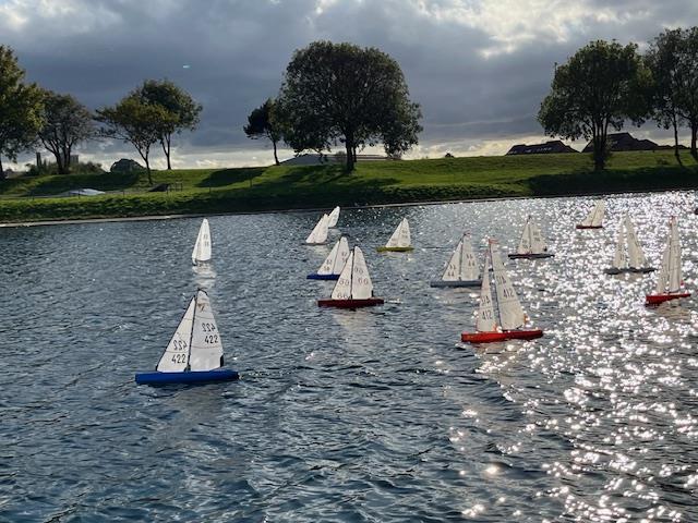 “A” fleet enjoying the warm breeze on the windward leg during the DF95 Open at Gosport photo copyright Jacque Cook taken at Gosport Model Yacht & Boat Club and featuring the DF95 class