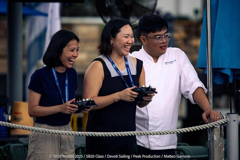 Radio sailing after racing on day 4 of the SB20 World Championship 2025 in Singapore - photo © Peak Production / Viola Devoti and Matteo Garrone