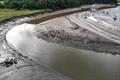 Seagull's eye view of Mudlark mud slide at low tide into the River Urr - Solway Yacht Club's Cadet Week © Finlay Train