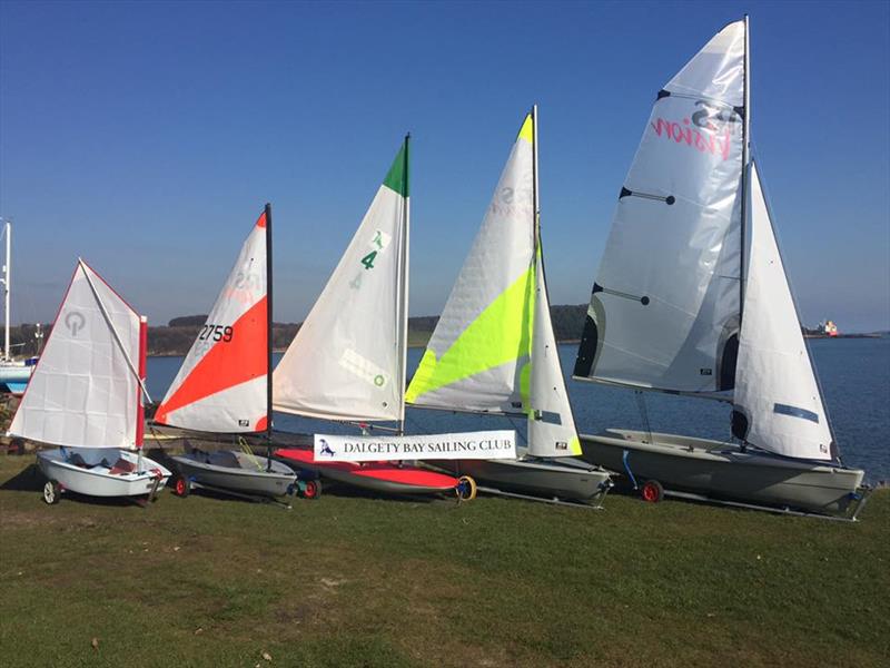 Training fleet at Dalgety Bay Sailing Club photo copyright DBSC taken at Dalgety Bay Sailing Club and featuring the Dinghy class