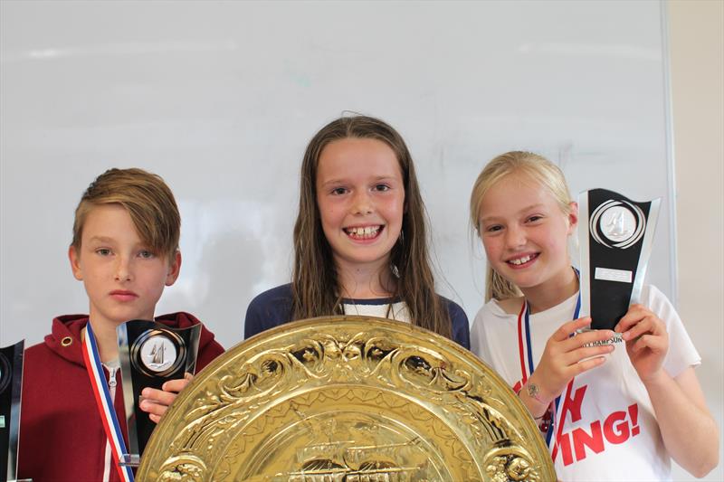 egatta fleet winners - Matusz Jesis, Lauren Attwen and Amelia Green - at Rutland Sailing Club Youth and Junior Championship 2016 photo copyright Nick Neve taken at Rutland Sailing Club and featuring the Dinghy class